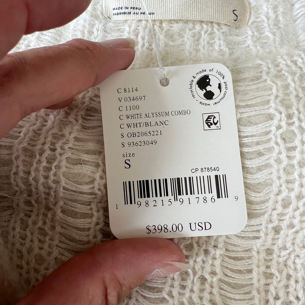 FREE PEOPLE Women's We The Free Teddy Cardi Size S In White Alyssum Combo - Picture 12 of 14